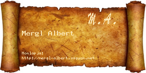 Mergl Albert névjegykártya